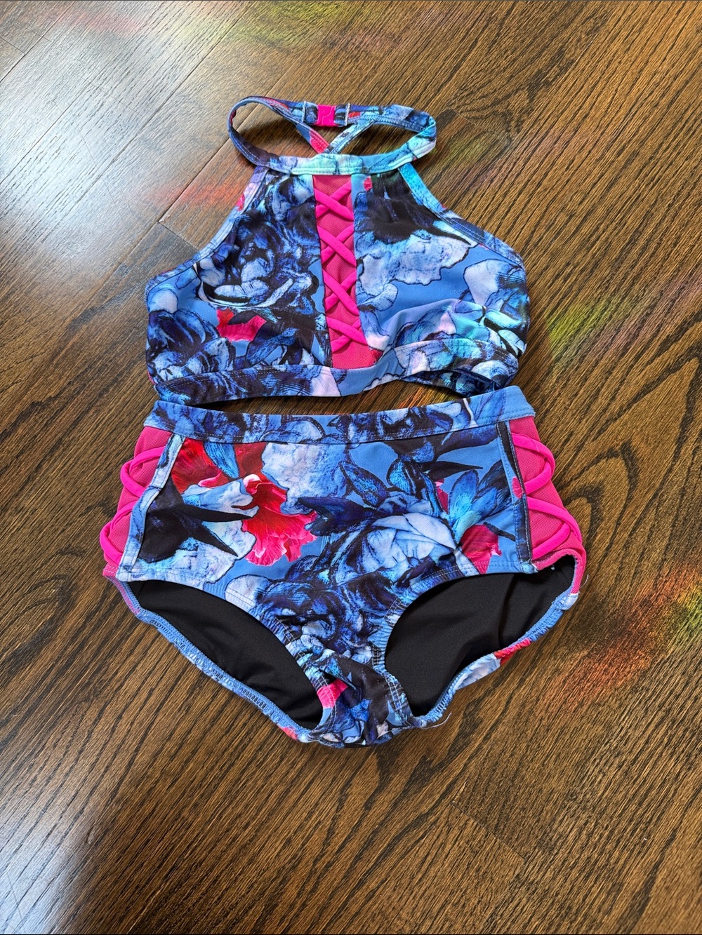 Ooh La La Dance Wear High-Neck Floral Girls' Set Child Large